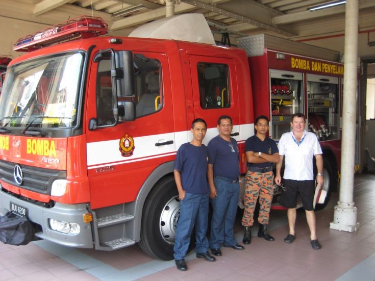 Beach Fire station Malaysia crew
