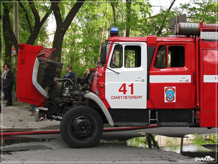 Zil pumper in action at Fire incident