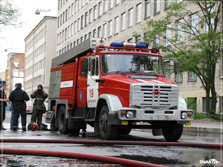 Russian Zil fire engine at incident