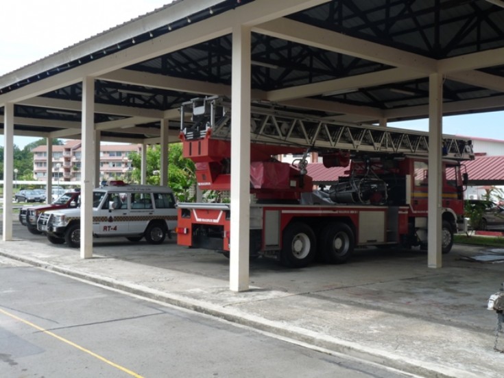 Spare appliance garage Brunei Fire and Rescue