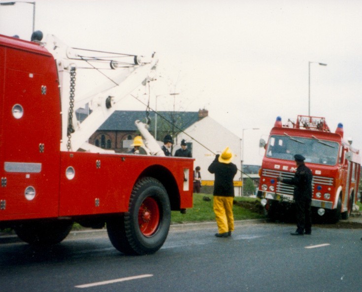 Dennis Maxim recovering a crashed Dennis pump