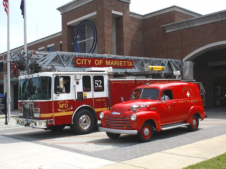 Fire Engines Photos Marietta Fire department old and new