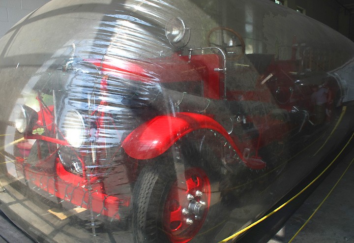 Fire truck in a bubble.
