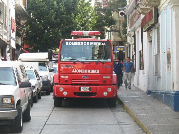 Fire Truck in street of de merida city