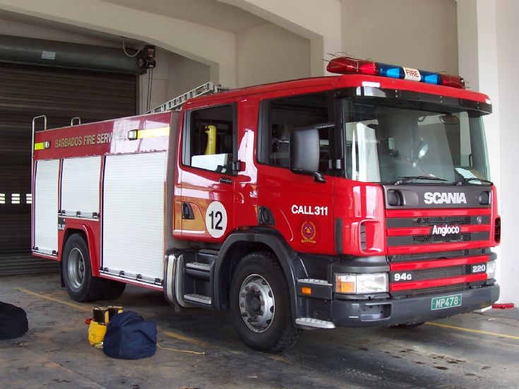 Barbados Fire Service Scania 94G Angloco