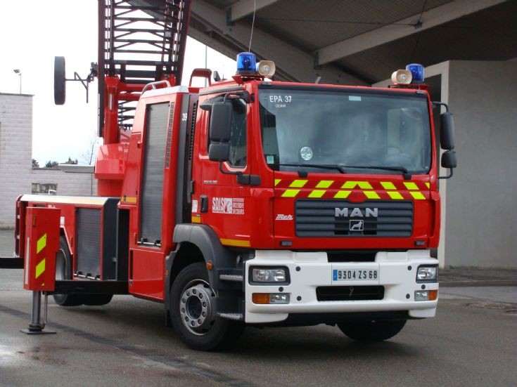 Colmar Fire station France MAN Metz ladder