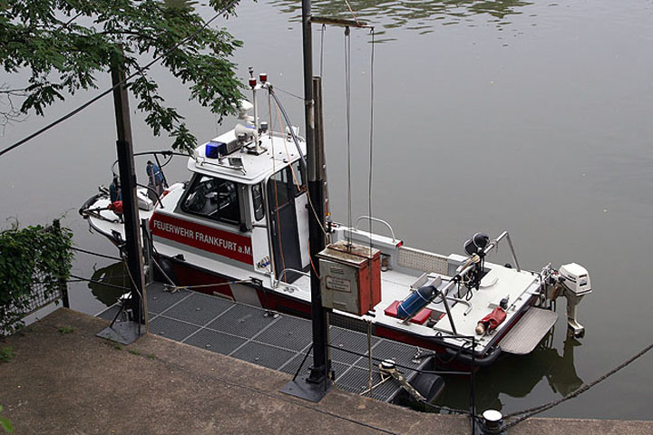 Image of Fire Brigade boat Frankfurt, Germany