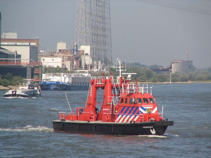 Fireboat Gelderland on the river Waal