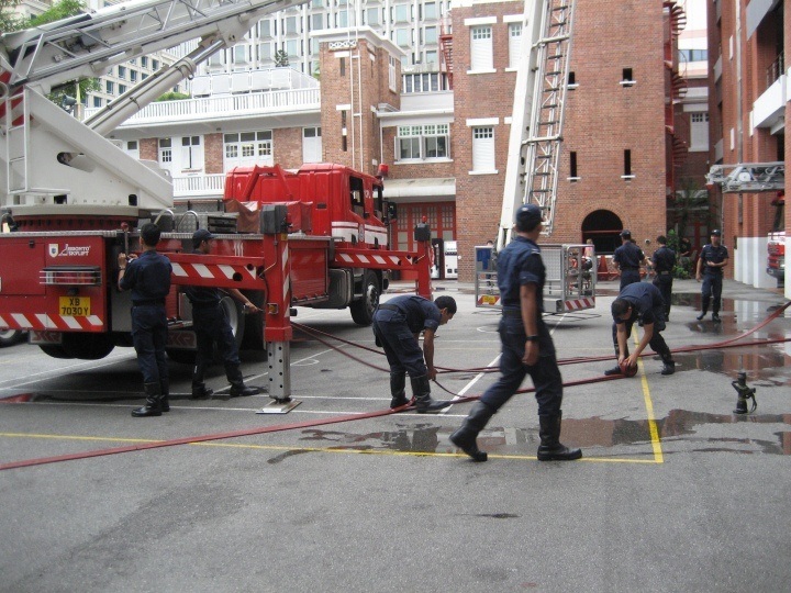 Image of Singapore fire fighters at work 
