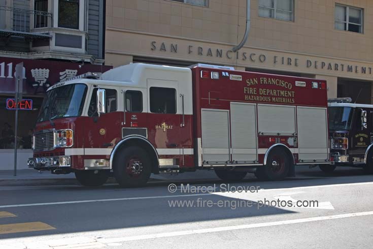 Fire Engines Photos - San Francisco Fire department Hazmat unit