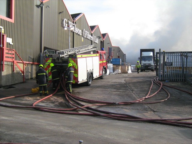 Engine at work Dewsbury Rubbish Fire February 2010