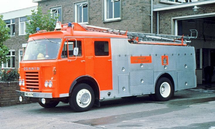 XMB 497M Dennis F49 Cheshire Fire Brigade