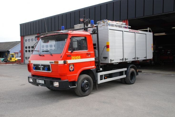 Man kroklift, salvagecontainer, Vetlanda, Sweden