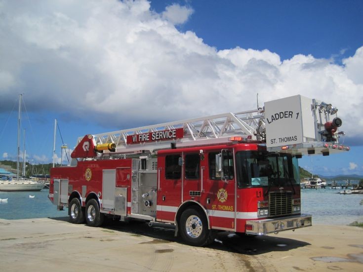 Fire Engines Photos USVI, St Thomas, Rosenbauer Aerial