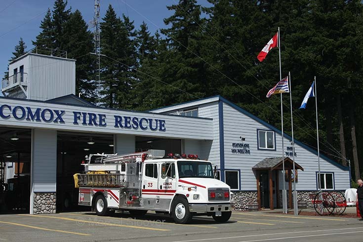 Engine 33 in front of Comox fire station.