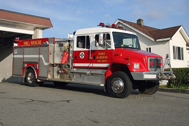 Port alberni Canada Freightliner pump rescue