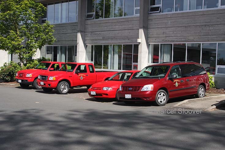 Cars from the Saanich Fire department