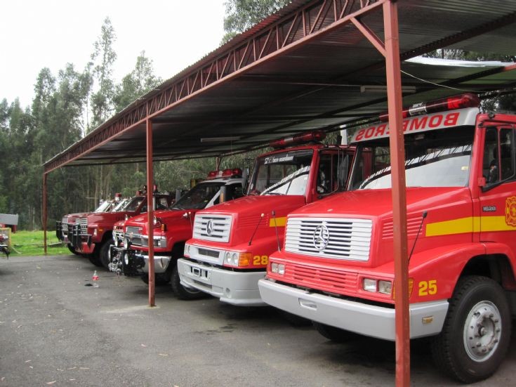 Cuenca, Ecuador Fire truck line up