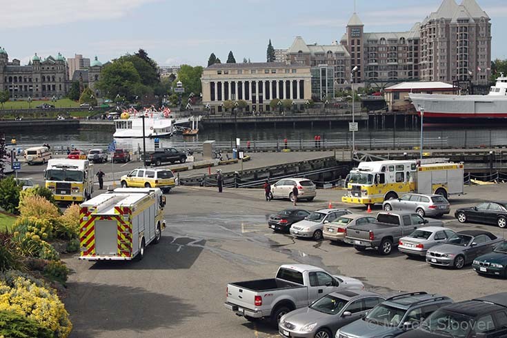 Fire trucks Victoria Harbour