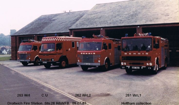 Droitwich Fire Station and Appliances at time.