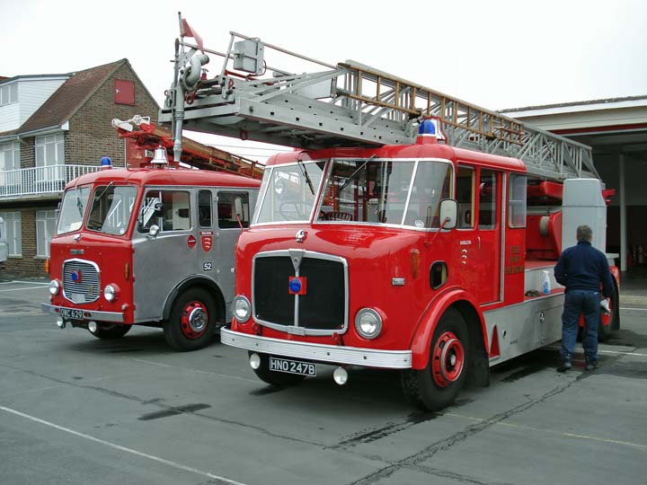 Dennis F28 and AEC turntable ladder Essex 