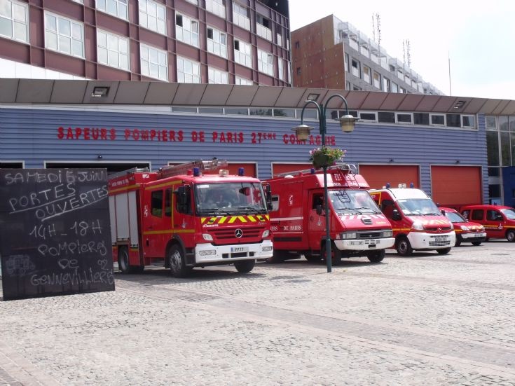 Open door at 27th fire brigade station Paris