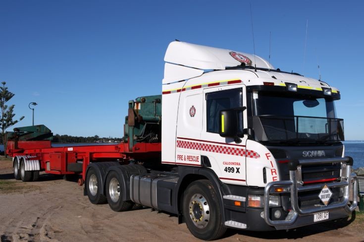 Scania lorry with swinglift Redcliffe