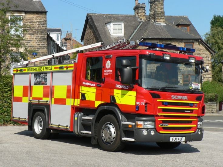 Derbyshire FRS Dronfield Scania FJ11 AUF