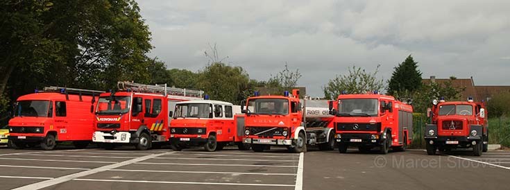 Line up Fire brigade Koekelare Belgium.