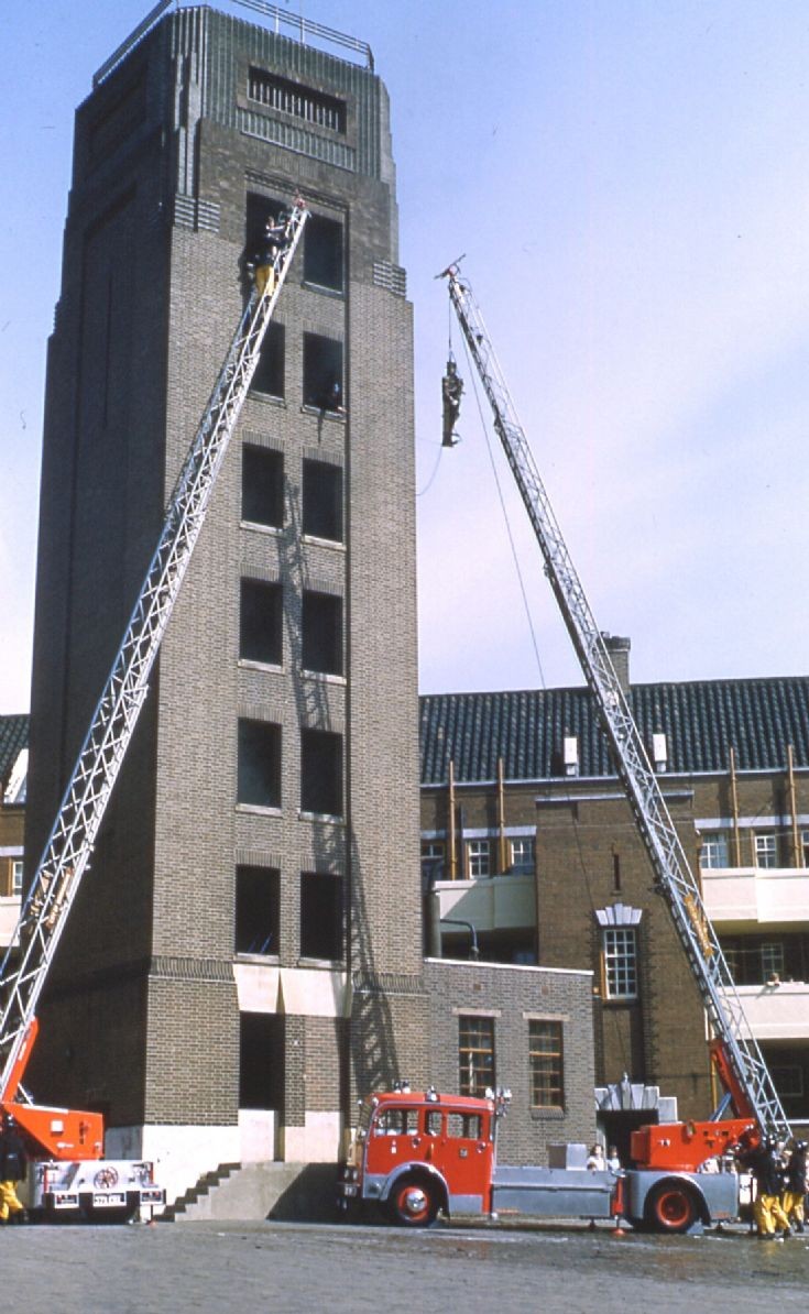 375 EOX Turntable Ladder 100ft.on left.