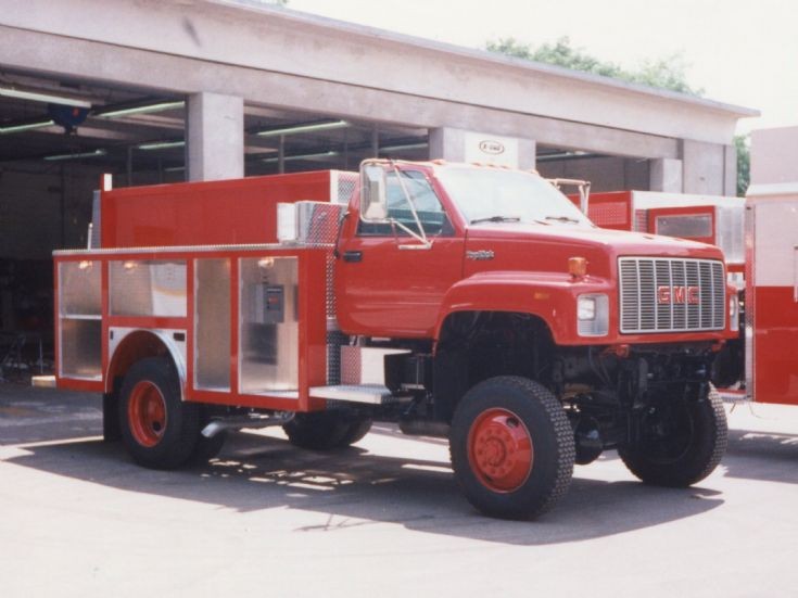 E-One / GMC fire truck under construction.