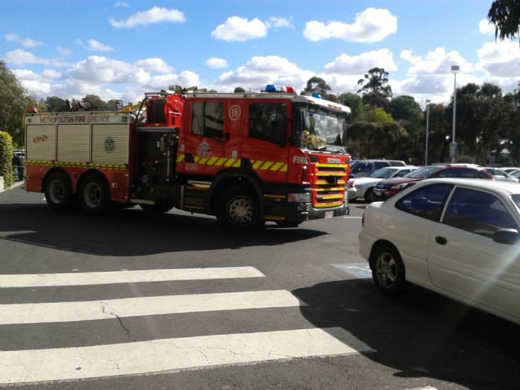 MFB Greensbourugh Pumper-Tanker 16 outside plaza. 