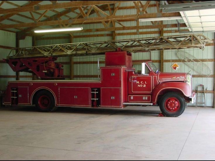 1957 Mack with 100 foot Magirus turntable ladder