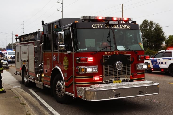 Orlando Fire Department leaving an scene.