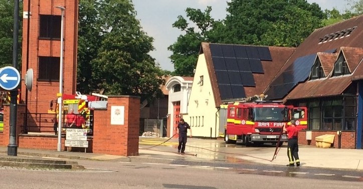 Woodford fire station East London drill