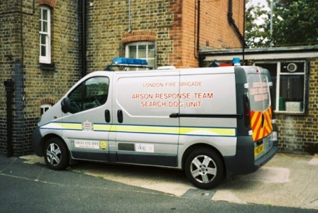 Vauxhall Arson Dog Van London FB FN53UHF
