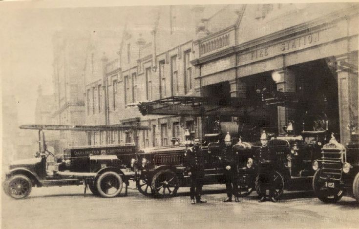 Darlington fire station postcard