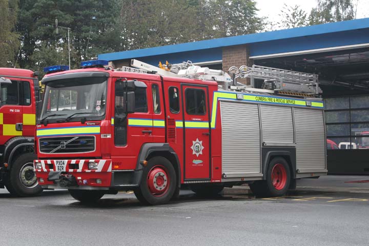 Kendal Fire station Cumbria Volvo Emergency One