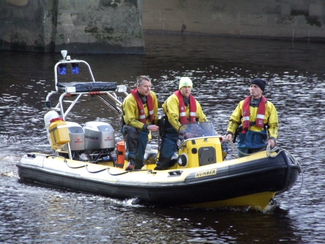 Twin engined fire boat on the river ouse, York