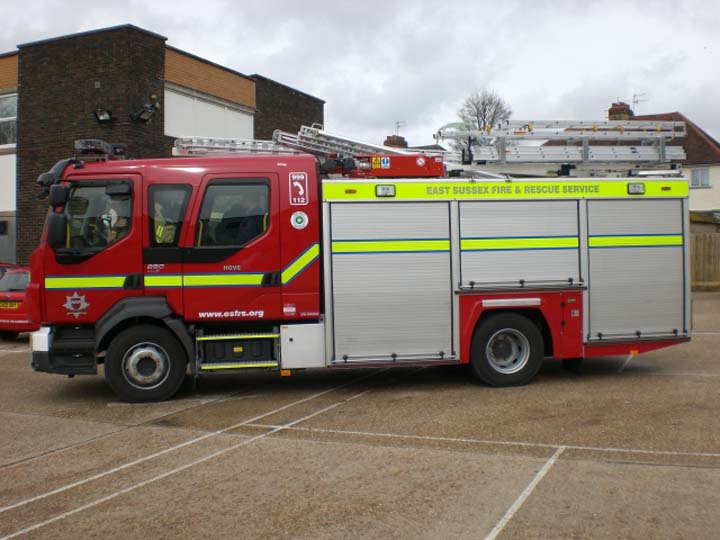 East Sussex Volvo FLL-15 at Hove Fire station