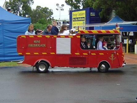 Side view of mini Dennis fire truck