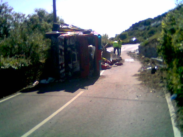 picture of the crashed volvo based at aberdyfi 
