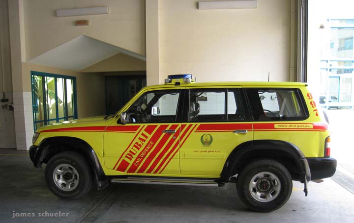 Dubai Civil Defence Satwa station Nissan
