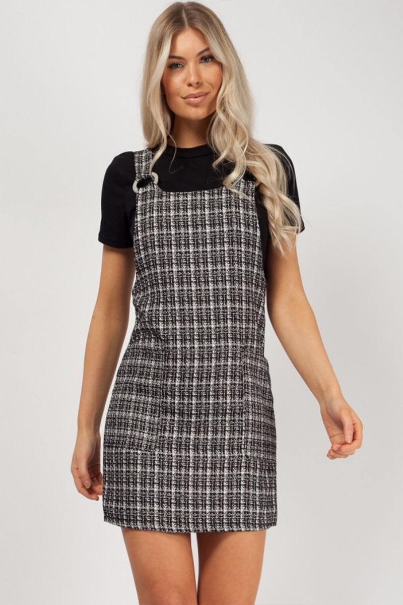 tweed pinafore dress