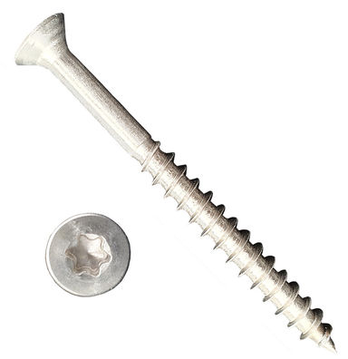 Fastenere #8 X 1" Stainless Steel Flat Head Slotted Wood Screws – 18-8, Countersunk, Qty 50