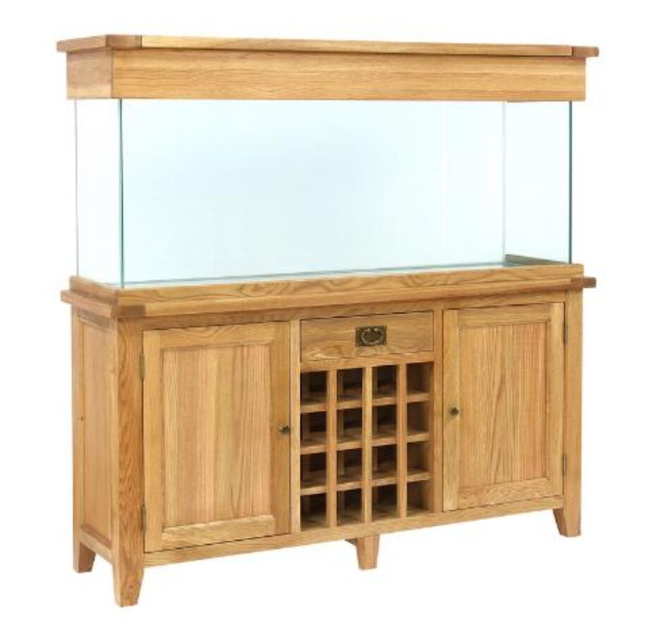 Aqua Oak 160cm Wine Rack Aquarium And Cabinet AQ160WR Aqua Oak 160cm Wine Rack Aquarium And Cabinet AQ160WR