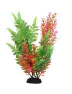 AquaManta Plastic Plant - Green Fern/Pink Hyrophilia (30cm)