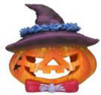 Superfish 'hat' pumpkin ornament (11.5 x 11.5 x 12cm)