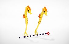 TMC Reefscape Model - Seahorse x 2 & Banded Pipefish