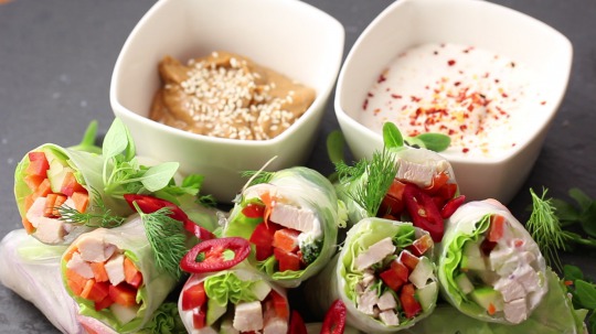 Recipe: Low Carb Summer Rolls with Chicken Breast and Vegetable